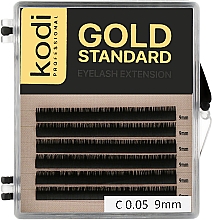 Парфумерія, косметика Накладні вії Gold Standart C 0.05 (6 рядів: 9 mm) - Kodi Professional