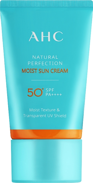 Легкий зволожувальний сонцезахисний крем - AHC Natural Perfection Moist Sun Cream SPF50+/PA++++