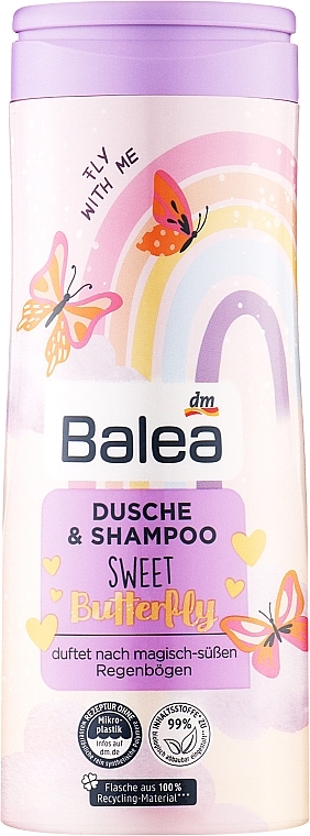 Детский шампунь-гель для душа - Balea Kids Shower & & Shampoo Sweet Butterfly — фото N1