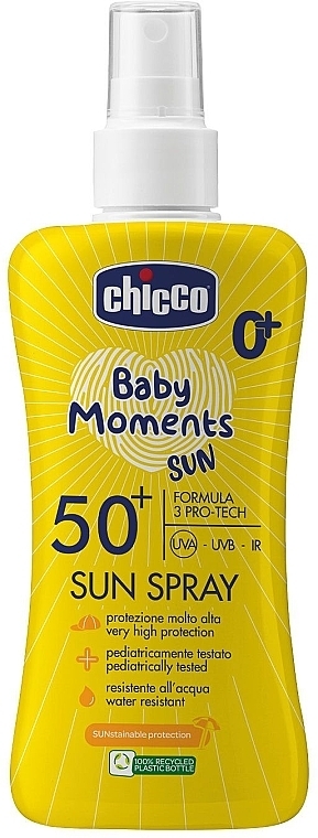 Молочко-спрей сонцезахисне SPF 50+ - Chicco Baby Moments SUN 