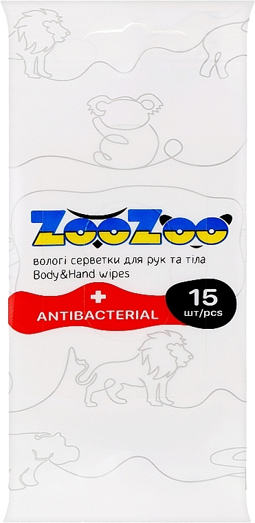 Влажные салфетки для рук и тела "Антибактериальные" - ZooZoo — фото N1