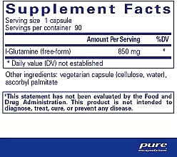 Диетическая добавка "L-глютамин" 850 мг, капсулы - Pure Encapsulations L-Glutamine — фото N2