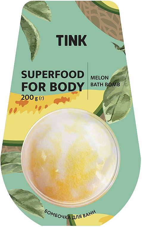 Бомбочка-гейзер для ванны "Дыня" - Tink Superfood For Body Melon Bath Bomb