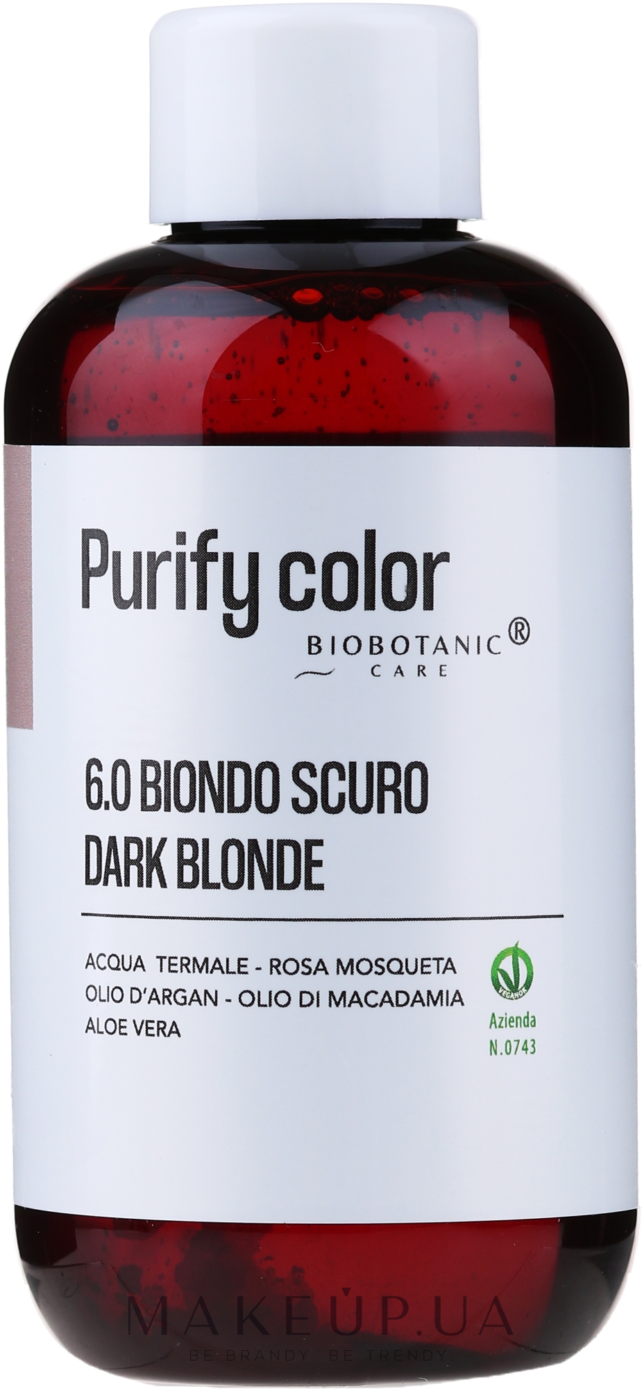 Краска для волос, 150 мл - BioBotanic Purify Color — фото 6.0 - Dark Blonde