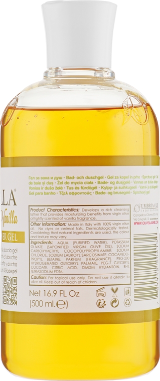Гель для душу "Ваніль" на основі оливкової олії - Olivella Vanilla Bath & Shower Gel — фото N2