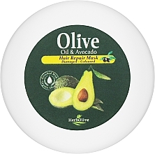 Парфумерія, косметика Маска для волосся з оліями оливи та авокадо - Madis HerbOlive Olive Oil & Avocado Hair Repair Mask (міні)