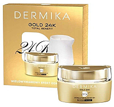 Парфумерія, косметика Набір - Dermika Gold 24k 55+ (cream/50ml + candle)