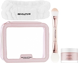 Набір - Makeup Revolution Skincare The Pink Clay Collection Skincare Gift Set (bag/1pc + brush/1pc + f/mask/50ml + headband/1pc) — фото N2