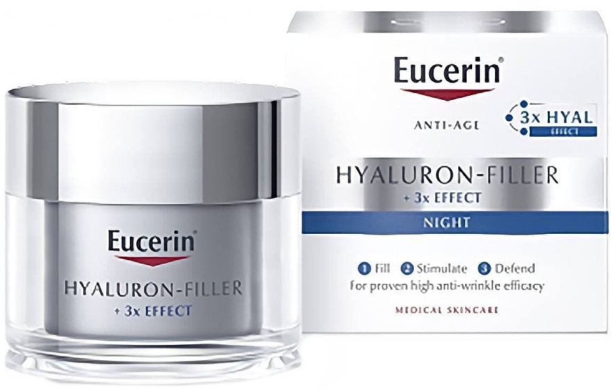 Нічний крем для обличчя - Eucerin Hyaluron-Filler 3x Effect Night Care — фото N2