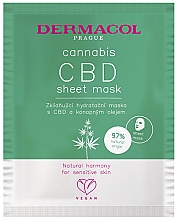 Заспокійлива маска для обличчя - Dermacol Cannabis CBD Sheet Mask — фото N1