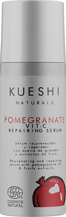 Відновлювальна сироватка для обличчя з екстрактом граната й вітаміном С - Kueshi Naturals Pomegranate Vit-C Repairing Serum — фото N1