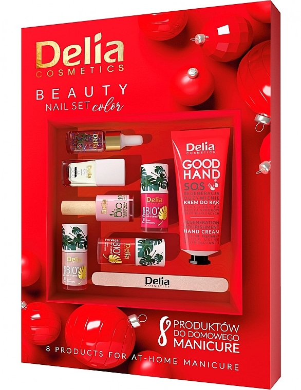 Набор, 8 продуктов - Delia Beauty Nail Set Color Red — фото N1