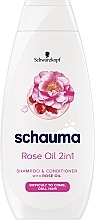 Шампунь-кондиціонер 2в1 - Schwarzkopf Schauma Silk Comb Shampoo&Conditioner Rose Oil — фото N1