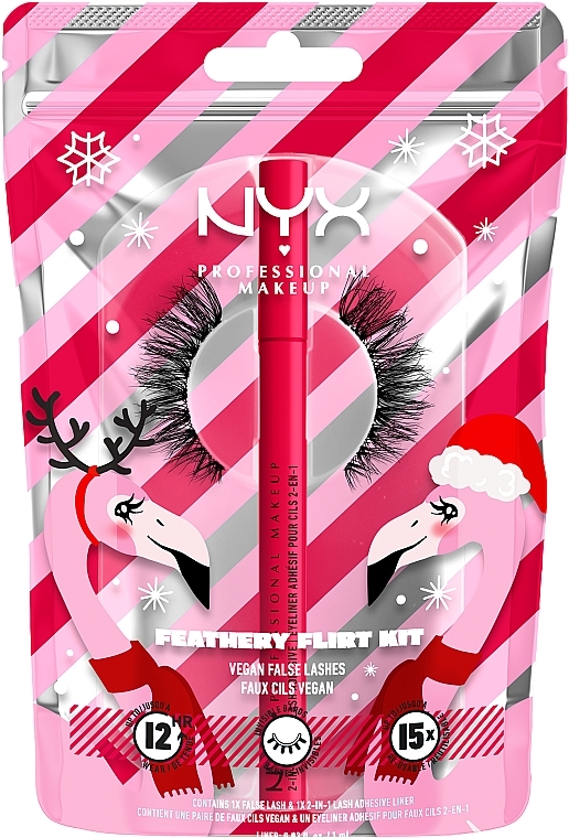 Набор - NYX Professional Makeup Feathery Flirt Lash Kit (lashes/2pcs + liner/1ml) — фото N1