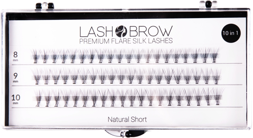 Накладные ресницы - Lash Brown Premium Flare Silk Lashes Natural Short — фото N1