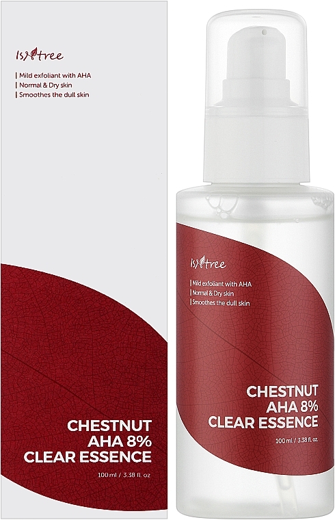 Есенція оновлююча з AHA кислотою і екстрактом каштану - IsNtree Chestnut AHA 8% Clear Essence — фото N2