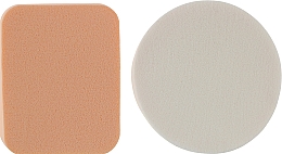 Парфумерія, косметика Спонж CS070WB для макіяжу коло + квадрат 8в1, білий + бежевий - Cosmo Shop Sponge