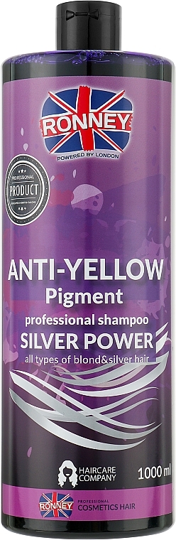 Шампунь для волос - Ronney Professional Anti-Yellow Pigment Silver Power Shampoo — фото N3