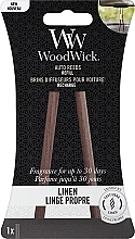 Духи, Парфюмерия, косметика Аромадиффузор для авто (картридж) - Woodwick Linen Auto Reeds Refill 