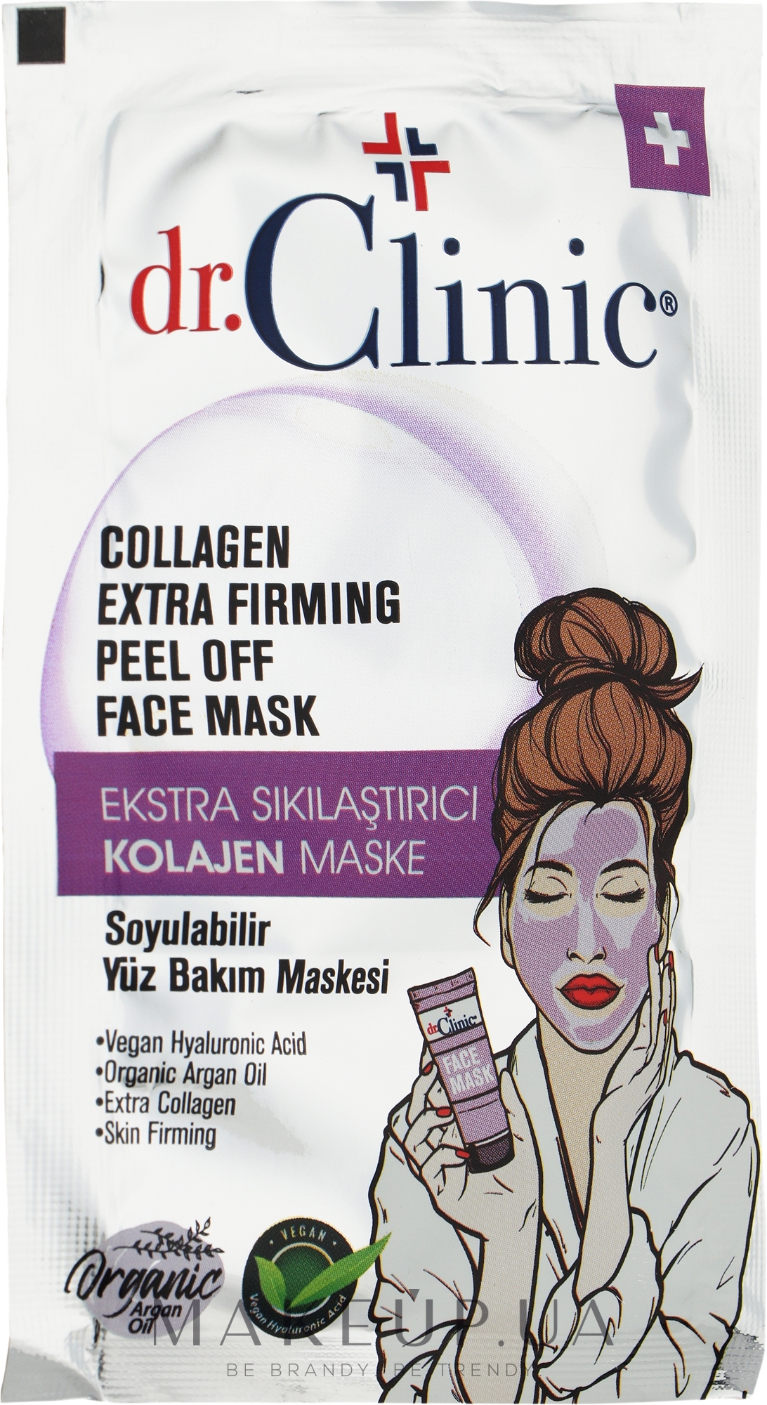 Інтенсивна маска-пілінг для обличчя - Dr. Clinic Collagen Extra Firming Peel Off Face Mask — фото 12ml