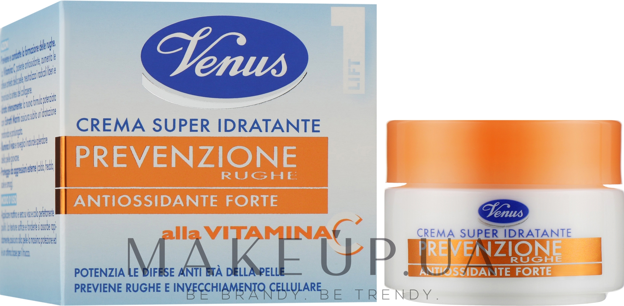 Зволожувальний крем-антиоксидант з вітаміном С для обличчя - Venus Crema Super Idratante Prevenzione Vit. C — фото 50ml