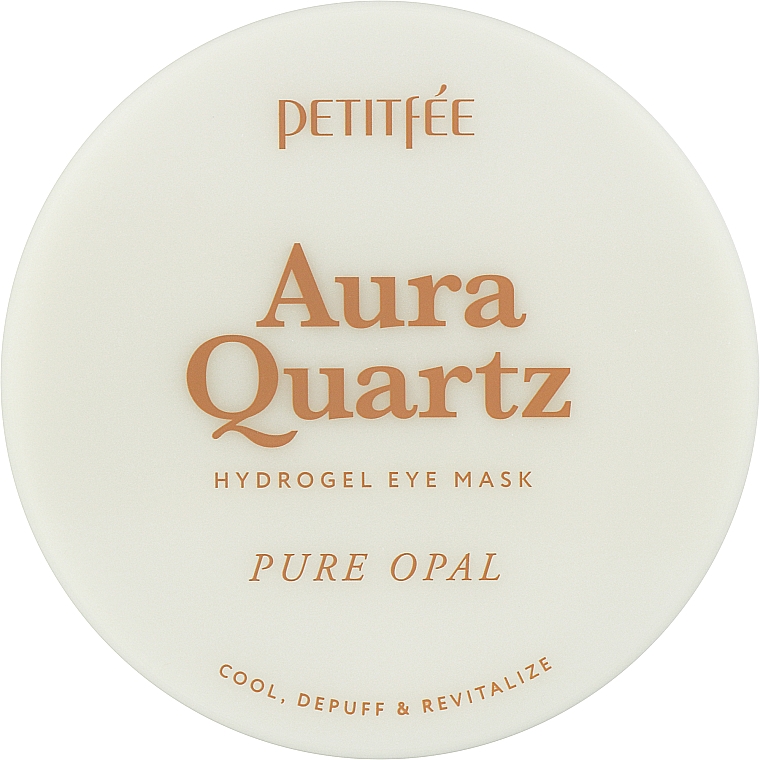 Гидрогелевые патчи для глаз с протеинами жемчуга и пудрой опала - Petitfee & Koelf Aura Quartz Hydrogel Eye Mask Pure Opal