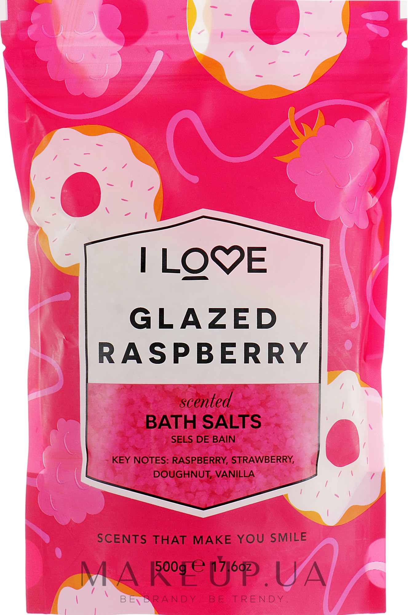Сіль для ванни "Глазурована малина" - I Love Glazed Raspberry Bath Salt — фото 500g