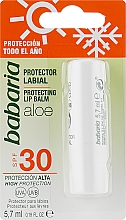 Защитный бальзам для губ с алоэ - Babaria Lip Balm With Aloe Vera SPF30 — фото N1