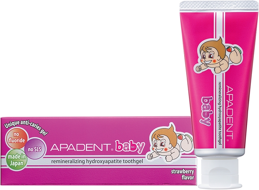 Дитячий зубний гель - Sangi Apadent Baby Toothgel Strawberry Flavor — фото N1