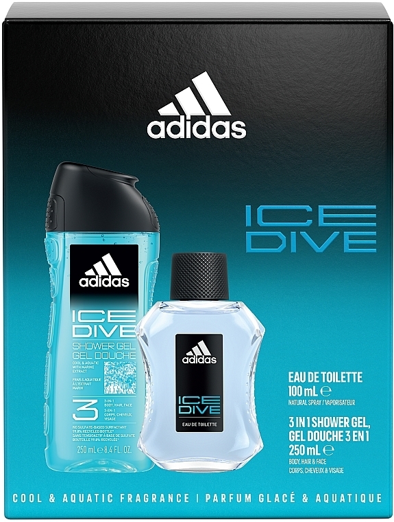 УЦЕНКА Adidas Ice Dive - Набор (edt/100ml + sh/gel/250ml) * — фото N2