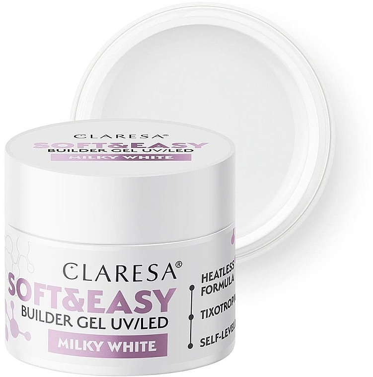 Моделювальний гель для нігтів - Claresa Soft & Easy Builder Gel UV/LED Milk White — фото N1