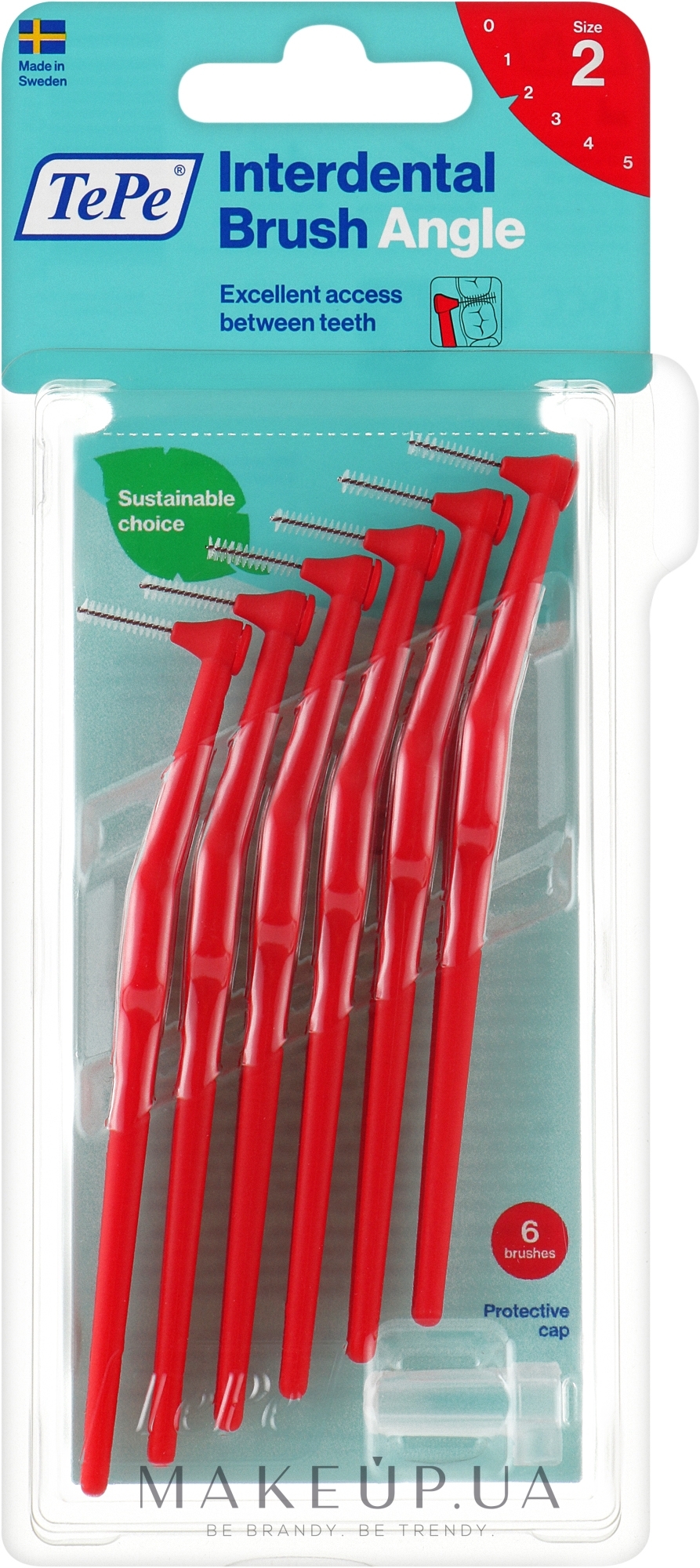 Межзубный ершик - TePe Interdental Brushes Angle Red 0,5мм — фото 6шт