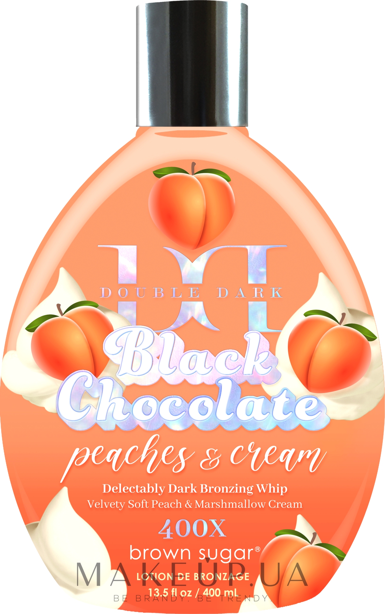 Крем для солярію для чудового бронзового відтінку та ніжної шкіри - Tan Incorporated Peach & Cream 400x Black Chocolate — фото 400ml