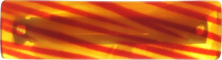 Заколка "Автомат", A56-31, оранжевая в полоску - Mari N. — фото N1