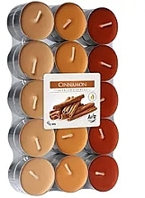 Набор чайных свечей "Корица", 30 шт - Bispol Cinnamon Scented Candles — фото N1