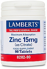 Пищевая добавка "Цинк", 15 мг - Lamberts Zinc 15 mg — фото N1