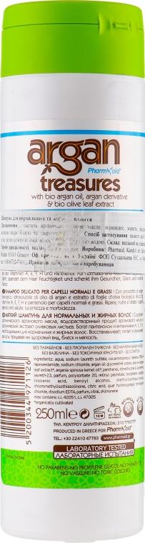 Шампунь для нормальных и жирных волос с аргановым маслом - Pharmaid Argan Treasures Strength & Health Shampoo — фото N2