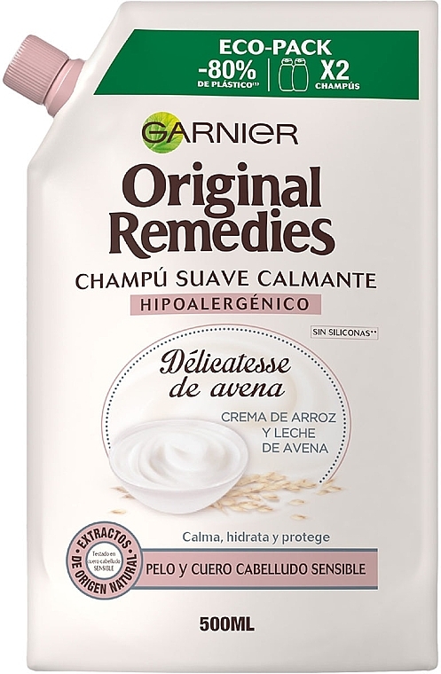 Заспокійливий м'який шампунь для чутливої шкіри голови - Garnier Original Remedies Shampoo (дой-пак) — фото N1