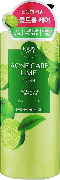 Гель для душу "Лайм" - Happy Bath Fruit Crush Body Wash Acne Care Lime — фото N1