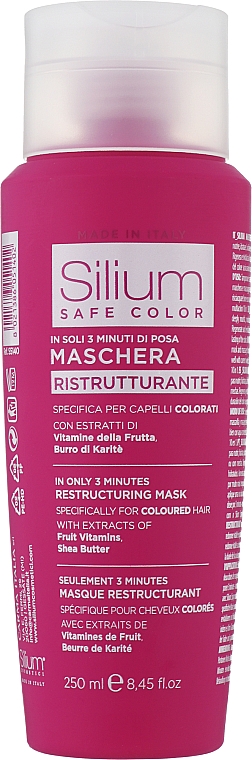 Маска для збереження кольору фарбованого волосся з маслом ши, кератином і екстрактом бавовни - Silium Safe Color Mask