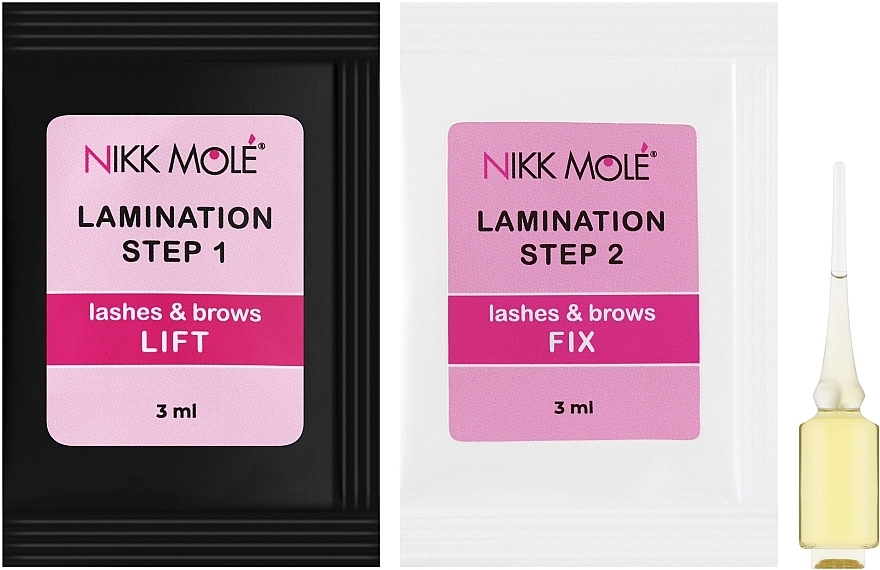 УЦЕНКА Мини-набор для ламинирования бровей и ресниц - Nikk Mole Perfect Lamination System Mini Set (gel/2x3ml + gel/2.5ml) * — фото N2