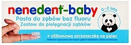 Дитяча зубна паста без фтору, із силіконовою щіткою - Dentinox Nenedent Baby Toothpaste — фото N1