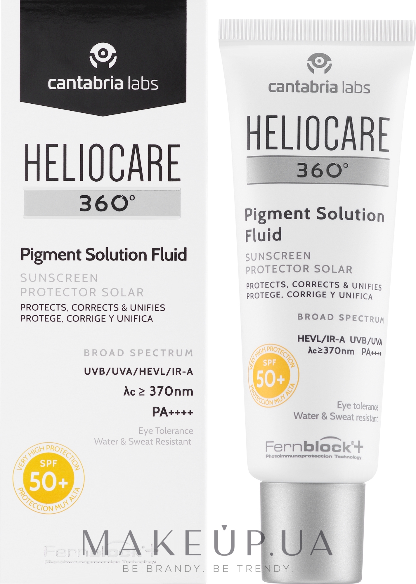 Солнцезащитный флюид для лица против пятен - Cantabria Labs Heliocare 360 Pigment Solution Fluid Spf50+ — фото 50ml