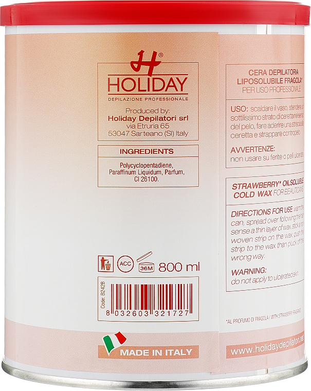 Теплий віск для депіляції "Полуниця" - Holiday Depilatory Wax Strawberry — фото N4