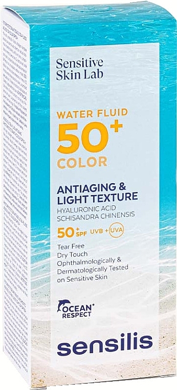 Сонцезахисний флюїд для обличчя - Sensilis Antiaging & Light Water Fluid 50+ Color — фото N2