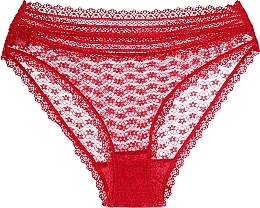 Парфумерія, косметика Жіночі мереживні трусики "Figi" у квіточку, червоні - Moraj