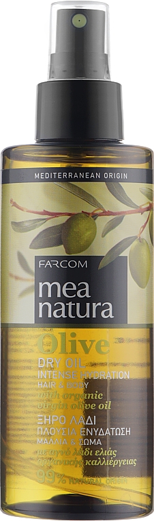 Сухое масло-спрей для волос и тела - Mea Natura Olive Dry Oil Intense Hydration Hair&Body