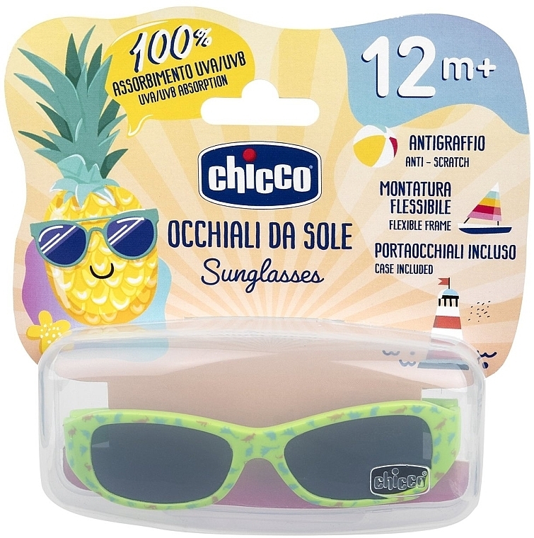 Очки солнцезащитные для детей, от 1 года, зеленые - Chicco Sunglasses Green 12M+ — фото N1