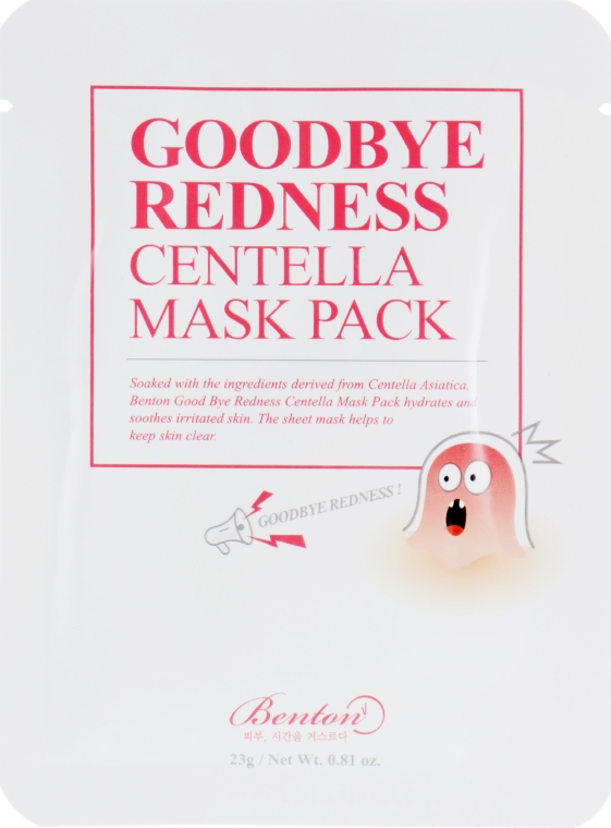 Тканевая маска с центеллой азиатской - Benton Goodbye Redness Centella Mask Pack — фото N4