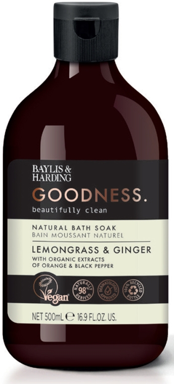 Піна для ванни - Baylis & Harding Goodness Lemongrass & Ginger Natural Bath Soak — фото N1